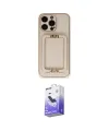 ieg™ iPhone 14 Pro Max Kılıf Kozmos Minimal Prime - Siyah Bilvis 5in1 5D Magic Hayalet Cam Ekran Koruyucu