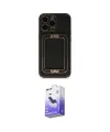 ieg™ iPhone 14 Pro Max Kılıf Kozmos Minimal Prime - Siyah Bilvis 5in1 5D Magic Hayalet Cam Ekran Koruyucu