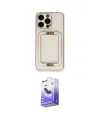 ieg™ iPhone 14 Pro Max Kılıf Kozmos Minimal Prime - Siyah Bilvis 5in1 5D Magic Hayalet Cam Ekran Koruyucu