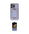 ieg™ iPhone 14 Pro Max Kılıf Kozmos Minimal Prime - Siyah Buffer Hayalet Cam Ekran Koruyucu
