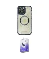 ieg™ iPhone 14 Pro Max Kılıf Kutup Modern - Siyah Bilvis 5in1 5D Magic Hayalet Cam Ekran Koruyucu