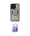 ieg™ iPhone 14 Pro Max Kılıf Kutup Modern - Siyah Bilvis 5in1 5D Magic Hayalet Cam Ekran Koruyucu