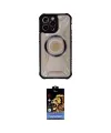 ieg™ iPhone 14 Pro Max Kılıf Kutup Modern - Siyah Buffer Hayalet Cam Ekran Koruyucu