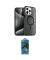 ieg™ iPhone 14 Pro Max Kılıf Nova Asil Prime - Siyah 18D Cam Ekran Koruyucu