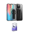 ieg™ iPhone 14 Pro Max Kılıf Nova Işık Koleksiyonu - Siyah Bilvis 5in1 5D Magic Hayalet Cam Ekran Koruyucu