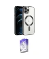 ieg™ iPhone 14 Pro Max Kılıf Nova Işık Özel Seri - Siyah Bilvis 5in1 3D Magic Cam Ekran Koruyucu