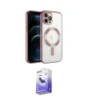 ieg™ iPhone 14 Pro Max Kılıf Nova Işık Özel Seri - Siyah Bilvis 5in1 5D Magic Hayalet Cam Ekran Koruyucu