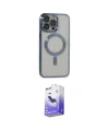 ieg™ iPhone 14 Pro Max Kılıf Nova Işık Özel Seri - Siyah Bilvis 5in1 5D Magic Hayalet Cam Ekran Koruyucu