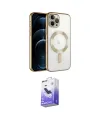 ieg™ iPhone 14 Pro Max Kılıf Nova Işık Özel Seri - Siyah Bilvis 5in1 5D Magic Hayalet Cam Ekran Koruyucu