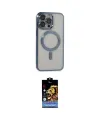 ieg™ iPhone 14 Pro Max Kılıf Nova Işık Özel Seri - Siyah Buffer Hayalet Cam Ekran Koruyucu