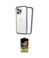 ieg™ iPhone 14 Pro Max Kılıf Pusula Asil Koleksiyonu - Siyah Buffer Cam Ekran Koruyucu