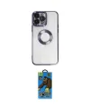 ieg™ iPhone 14 Pro Max Kılıf Pusula Form - Siyah 18D Cam Ekran Koruyucu