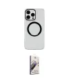 ieg™ iPhone 14 Pro Max Kılıf Pusula Form - Siyah Bilvis 3D Mat Cam Ekran Koruyucu