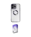 ieg™ iPhone 14 Pro Max Kılıf Pusula Form - Siyah Bilvis 5in1 3D Magic Cam Ekran Koruyucu