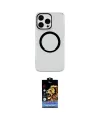 ieg™ iPhone 14 Pro Max Kılıf Pusula Form - Siyah Buffer Hayalet Cam Ekran Koruyucu