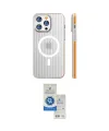 ieg™ iPhone 14 Pro Max Kılıf Pusula Minimal Koleksiyonu - Şeffaf Royal Nano Ekran Koruyucu