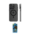 ieg™ iPhone 14 Pro Max Kılıf Pusula Minimal Koleksiyonu - Siyah 18D Cam Ekran Koruyucu