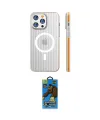 ieg™ iPhone 14 Pro Max Kılıf Pusula Minimal Koleksiyonu - Siyah 18D Cam Ekran Koruyucu