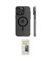 ieg™ iPhone 14 Pro Max Kılıf Pusula Minimal Koleksiyonu - Siyah 6D Mat Seramik Hayalet Nano Ekran Koruyucu