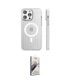 ieg™ iPhone 14 Pro Max Kılıf Pusula Minimal Koleksiyonu - Siyah Bilvis 3D Mat Cam Ekran Koruyucu