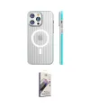 ieg™ iPhone 14 Pro Max Kılıf Pusula Minimal Koleksiyonu - Siyah Bilvis 3D Mat Cam Ekran Koruyucu