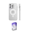 ieg™ iPhone 14 Pro Max Kılıf Pusula Minimal Koleksiyonu - Siyah Bilvis 5in1 3D Magic Cam Ekran Koruyucu