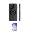 ieg™ iPhone 14 Pro Max Kılıf Pusula Minimal Koleksiyonu - Siyah Bilvis 5in1 3D Magic Cam Ekran Koruyucu