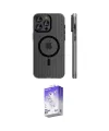 ieg™ iPhone 14 Pro Max Kılıf Pusula Minimal Koleksiyonu - Siyah Bilvis 5in1 3D Magic Cam Ekran Koruyucu