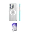ieg™ iPhone 14 Pro Max Kılıf Pusula Minimal Koleksiyonu - Siyah Bilvis 5in1 3D Magic Cam Ekran Koruyucu