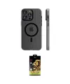 ieg™ iPhone 14 Pro Max Kılıf Pusula Minimal Koleksiyonu - Siyah Buffer Cam Ekran Koruyucu