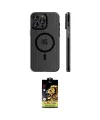 ieg™ iPhone 14 Pro Max Kılıf Pusula Minimal Koleksiyonu - Siyah Buffer Cam Ekran Koruyucu
