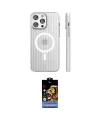 ieg™ iPhone 14 Pro Max Kılıf Pusula Minimal Koleksiyonu - Siyah Buffer Hayalet Cam Ekran Koruyucu