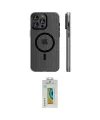 ieg™ iPhone 14 Pro Max Kılıf Pusula Minimal Koleksiyonu - Siyah Polymer Nano Ekran Koruyucu