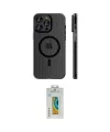 ieg™ iPhone 14 Pro Max Kılıf Pusula Minimal Koleksiyonu - Siyah Polymer Nano Ekran Koruyucu