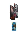 ieg™ iPhone 14 Pro Max Kılıf Siluet Doku - Siyah 18D Cam Ekran Koruyucu