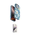 ieg™ iPhone 14 Pro Max Kılıf Siluet Doku - Siyah Bilvis 3D Mat Cam Ekran Koruyucu