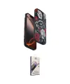 ieg™ iPhone 14 Pro Max Kılıf Siluet Doku - Siyah Bilvis 3D Mat Cam Ekran Koruyucu