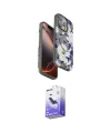 ieg™ iPhone 14 Pro Max Kılıf Siluet Doku - Siyah Bilvis 5in1 5D Magic Hayalet Cam Ekran Koruyucu