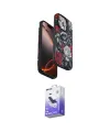 ieg™ iPhone 14 Pro Max Kılıf Siluet Doku - Siyah Bilvis 5in1 5D Magic Hayalet Cam Ekran Koruyucu