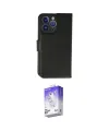ieg™ iPhone 14 Pro Max Kılıf Siluet Işık Serisi - Siyah Bilvis 5in1 3D Magic Cam Ekran Koruyucu