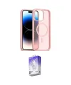 ieg™ iPhone 14 Pro Max Kılıf Siluet Minimal Prime - Siyah Bilvis 5in1 3D Magic Cam Ekran Koruyucu