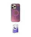 ieg™ iPhone 14 Pro Max Kılıf Siluet Modern Koleksiyonu - Siyah Bilvis 5in1 5D Magic Hayalet Cam Ekran Koruyucu
