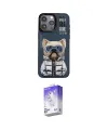 ieg™ iPhone 14 Pro Max Kılıf Siluet Modern Özel Seri - Siyah Bilvis 5in1 3D Magic Cam Ekran Koruyucu