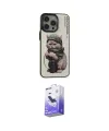 ieg™ iPhone 14 Pro Max Kılıf Siluet Modern Özel Seri - Siyah Bilvis 5in1 5D Magic Hayalet Cam Ekran Koruyucu