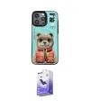 ieg™ iPhone 14 Pro Max Kılıf Siluet Modern Özel Seri - Siyah Bilvis 5in1 5D Magic Hayalet Cam Ekran Koruyucu