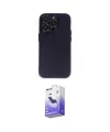 ieg™ iPhone 14 Pro Max Kılıf Ufuk Minimal Özel Seri - Siyah Bilvis 5in1 5D Magic Hayalet Cam Ekran Koruyucu