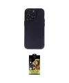 ieg™ iPhone 14 Pro Max Kılıf Ufuk Minimal Özel Seri - Siyah Buffer Cam Ekran Koruyucu