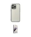 ieg™ iPhone 14 Pro Max Kılıf Vadi Minimal - Siyah Bilvis 3D Mat Cam Ekran Koruyucu