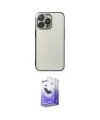 ieg™ iPhone 14 Pro Max Kılıf Vadi Minimal - Siyah Bilvis 5in1 5D Magic Hayalet Cam Ekran Koruyucu