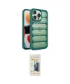 ieg™ iPhone 14 Pro Max Kılıf Yadigar Doku Özel Seri - Siyah 6D Mat Seramik Hayalet Nano Ekran Koruyucu